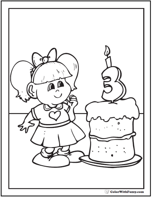 55+ Birthday Coloring Pages: Customizable PDF
