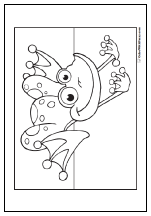 Happy frog coloring page.