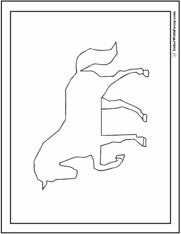 Horse Coloring Sheets: Silhouette or outline.