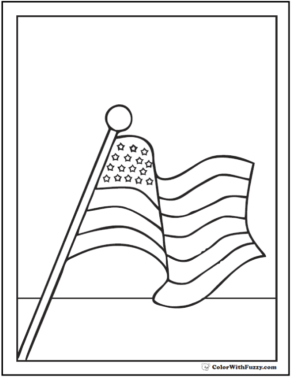 Fourth July Coloring Pages Print Customize 4th Flag Pdf