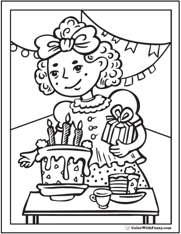 55 birthday coloring pages ✨ printable and customizable