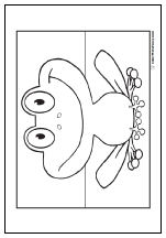 Fun frog coloring pages: Smiley face.