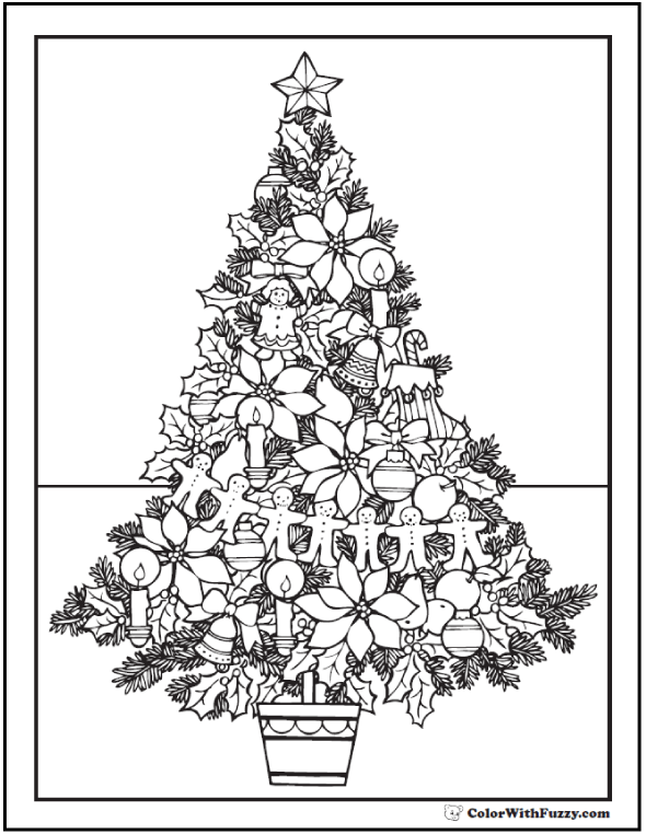 25 christmas tree coloring pages ✨ fun in the snow