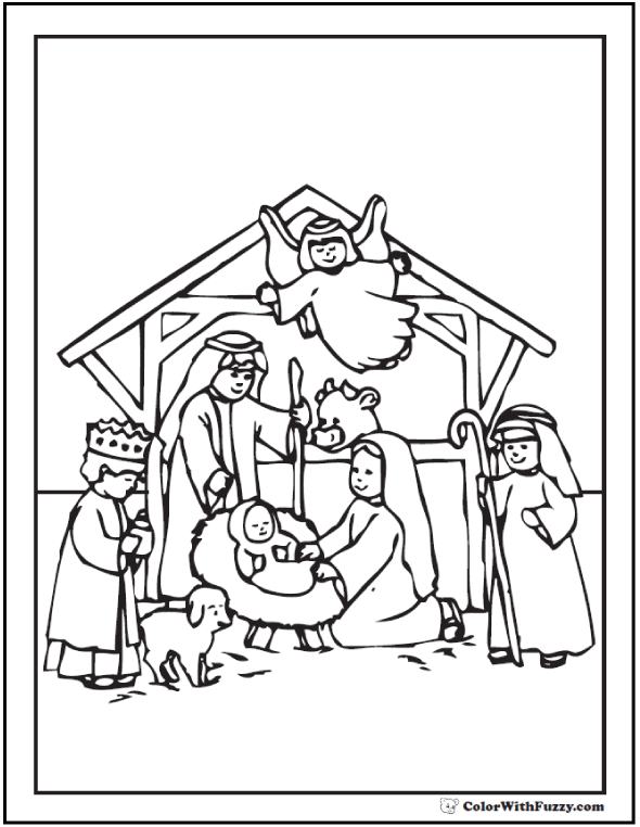 nativity scene coloring