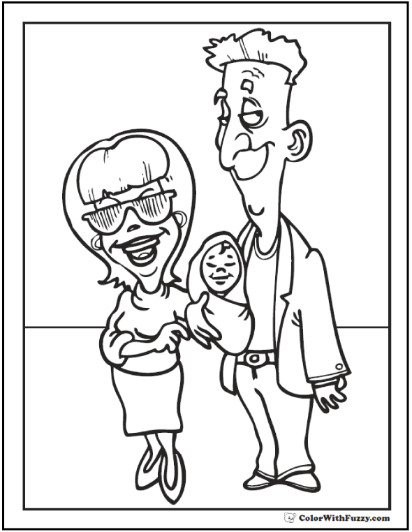 950 Coloring Pages Mom Dad  Free