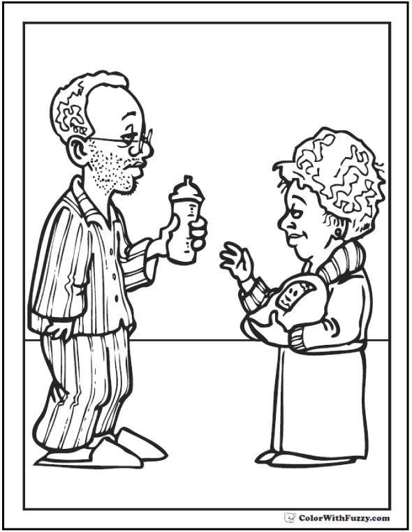 Mom Dad And Baby Coloring Pages 6