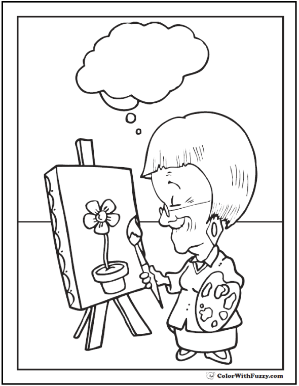 Mom Painting A Picture