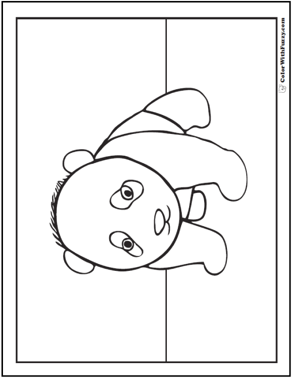 Panda Coloring Pages Bamboo And Baby Pandas