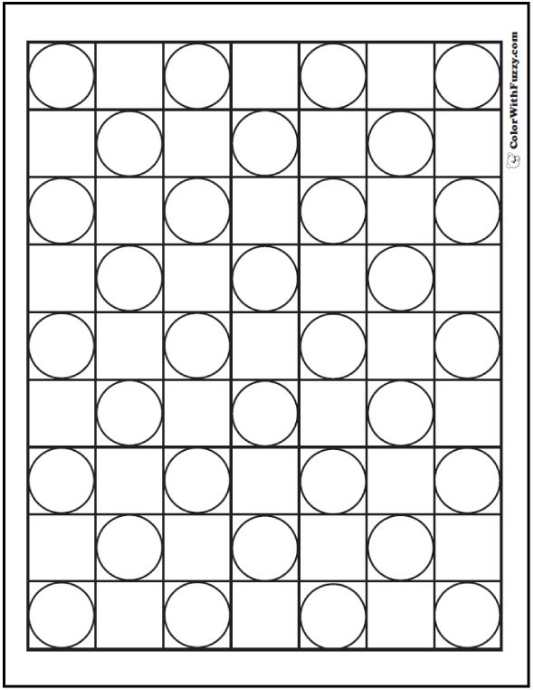 Full Checker Board Pattern Coloring Page