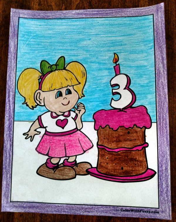 Birthday Cake Coloring Sheet