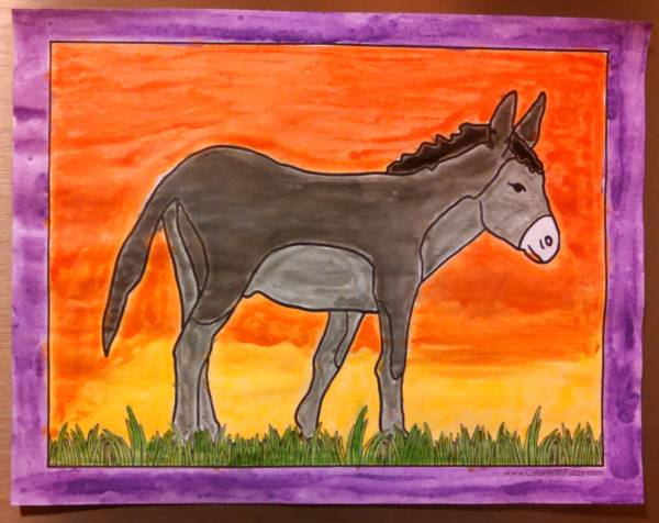 Lovely Bible and farm donkey pages for kids to color.