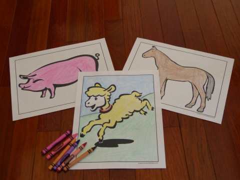 Scores of farm coloring pages of animals!