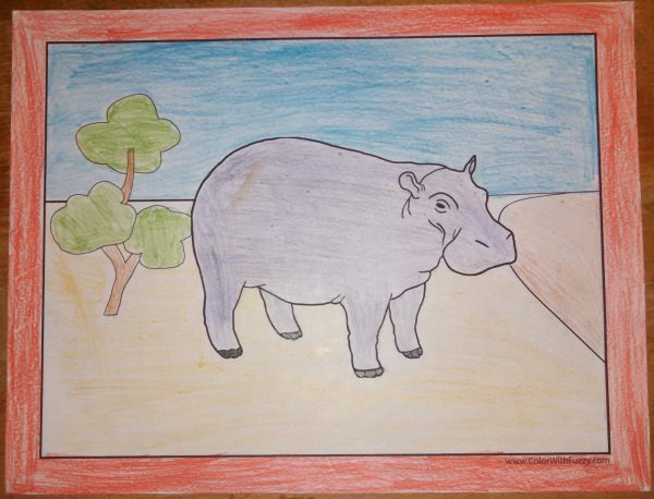Hippo Coloring Pages H Is For Happy Hippo