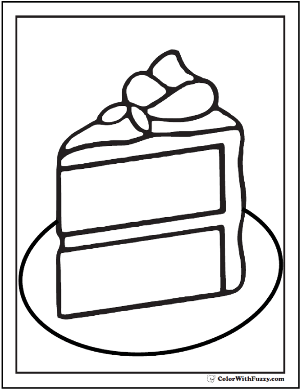 Coloring Page Cake