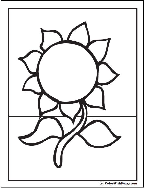 Printable Sunflower Template.