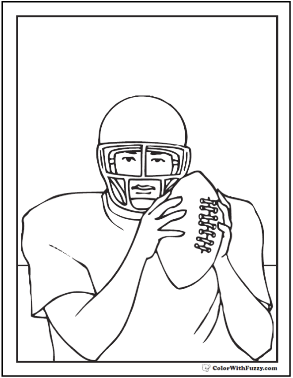 NFL ball pass coloring page 