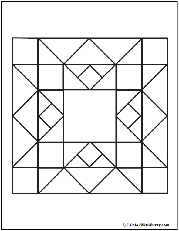 Quilt Pattern Coloring Page Flame Diamond Squares quilt-pattern-coloring-page-flame-diamond-squares