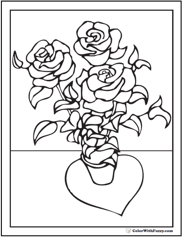 73 rose coloring pages ✨ customize pdf printables