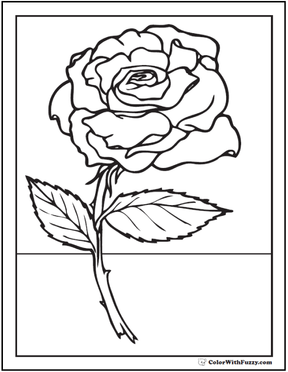 73 Rose Coloring Pages Customize Pdf Printables