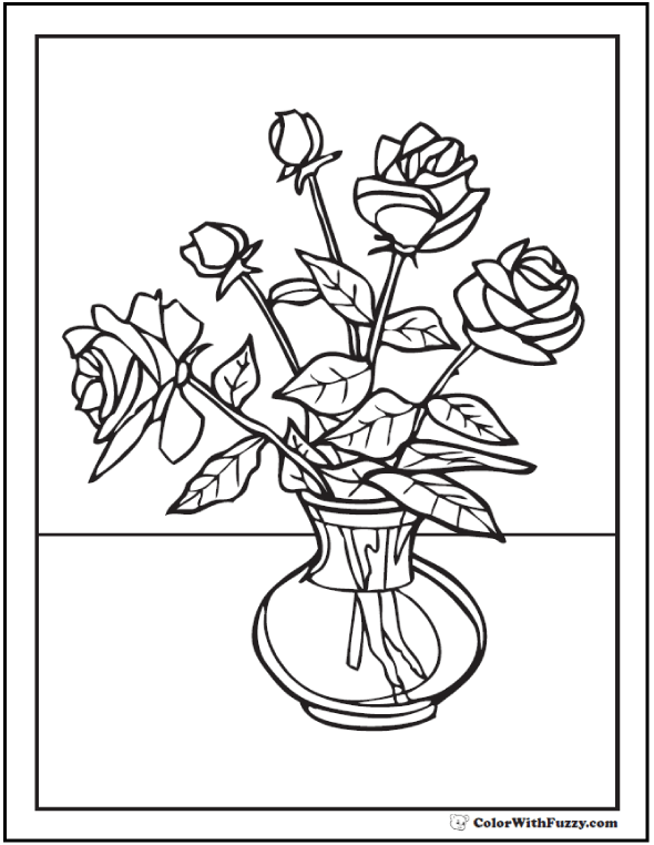 73 rose coloring pages ✨ customize pdf printables