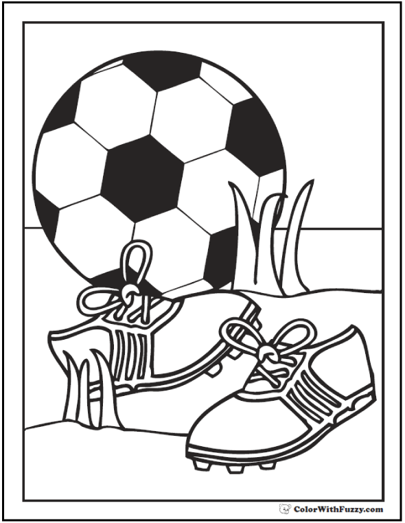 Soccer Shoes and Ball Coloring