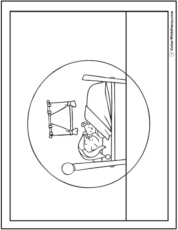 Sleepy Teddy Bear To Color