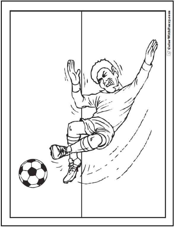 High Kick Midfielder Soccer Coloring Printable