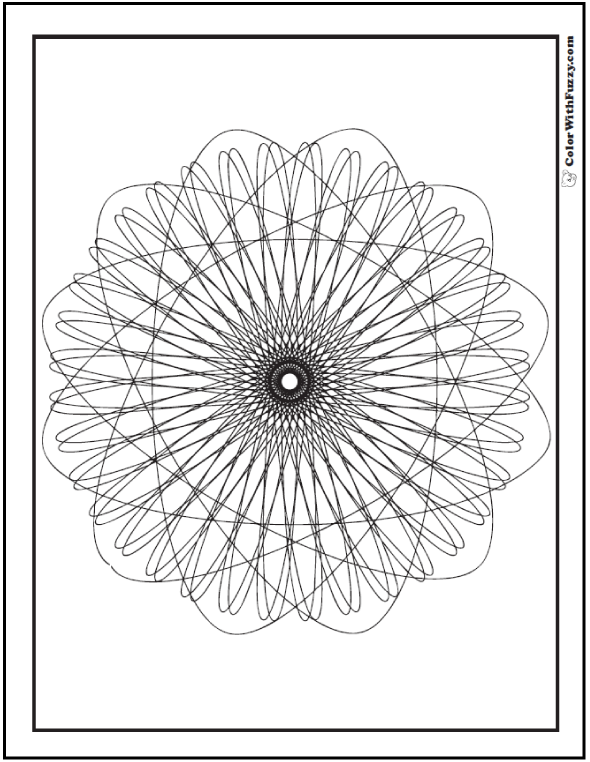 Spirograph Geometric Coloring Pages