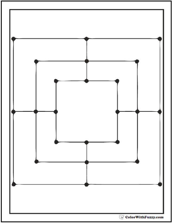 80+ Shape Coloring Pages Digital PDF, Squares, Circles ...