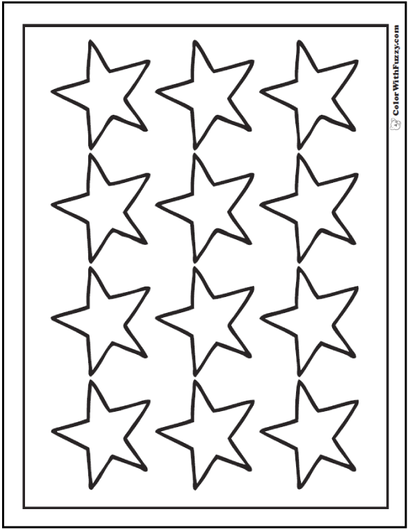 star coloring pages for preschoolers