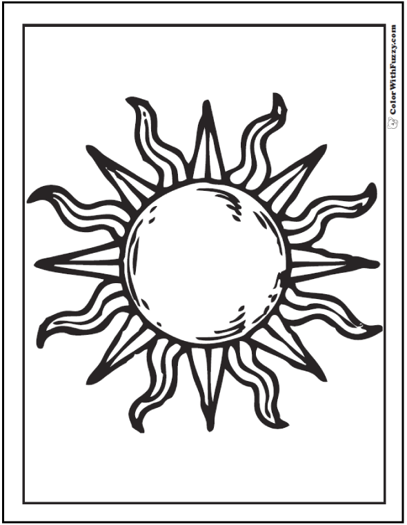 Radiant Sun Coloring Picture