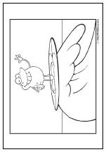 Fun frog coloring pages: Surfing on a surf board.