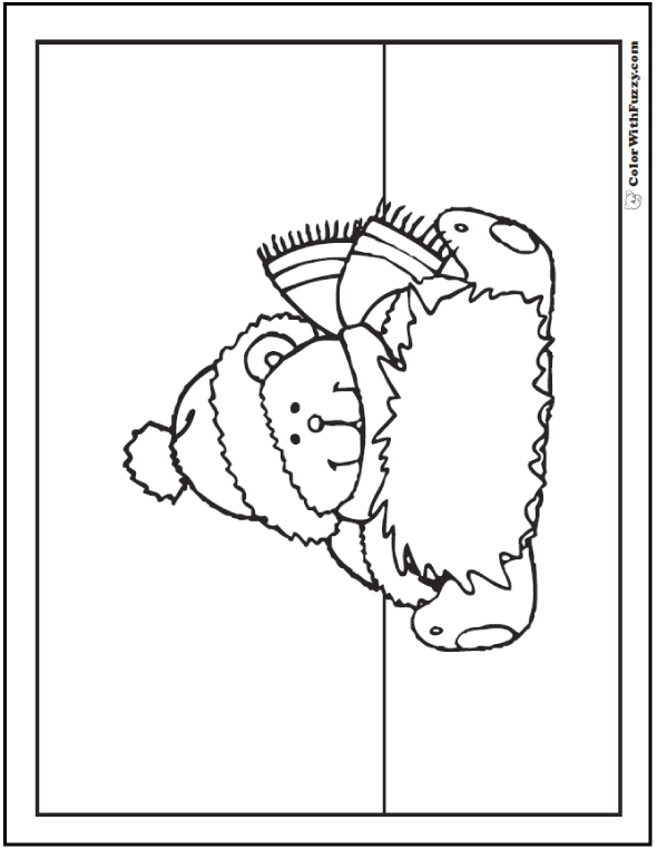 Teddy Bear Coloring Sheet With Message Muff