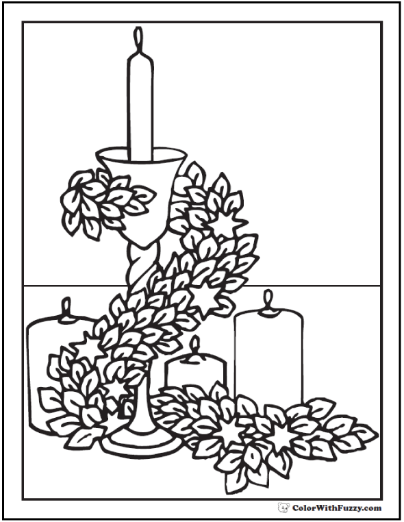 advent candles coloring sheet