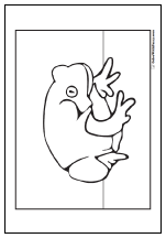 Frog coloring page: Sleepy toad coloring sheet.