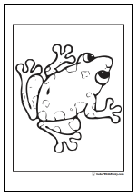 Tree frog coloring page.