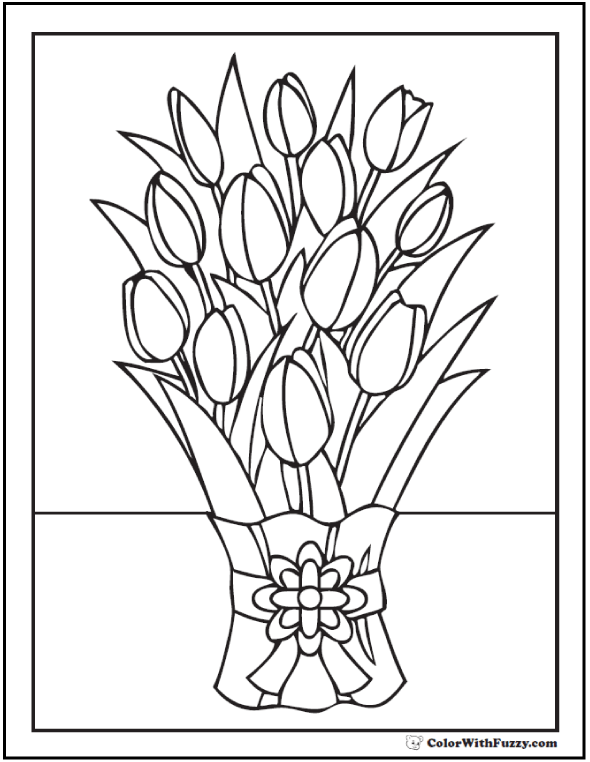 Tulip Flower Coloring Pages 14 Pdf Printables