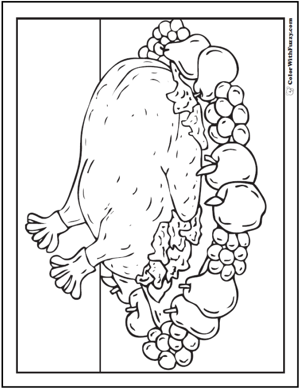 turkey fixings coloring page