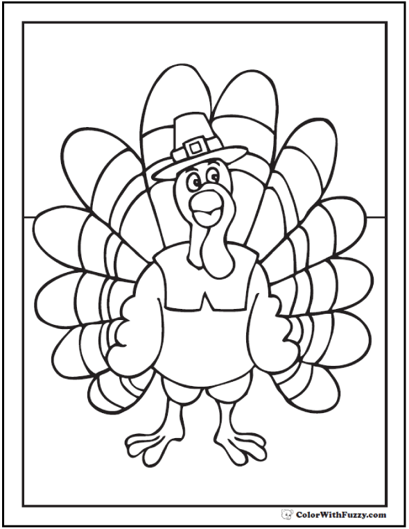 30+ Turkey Coloring Pages: Interactive PDFs