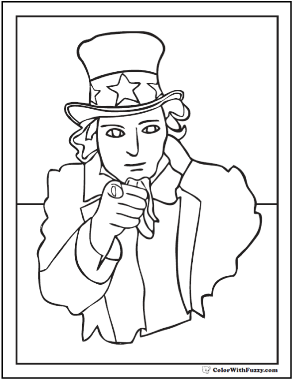 uncle sam hat coloring pages