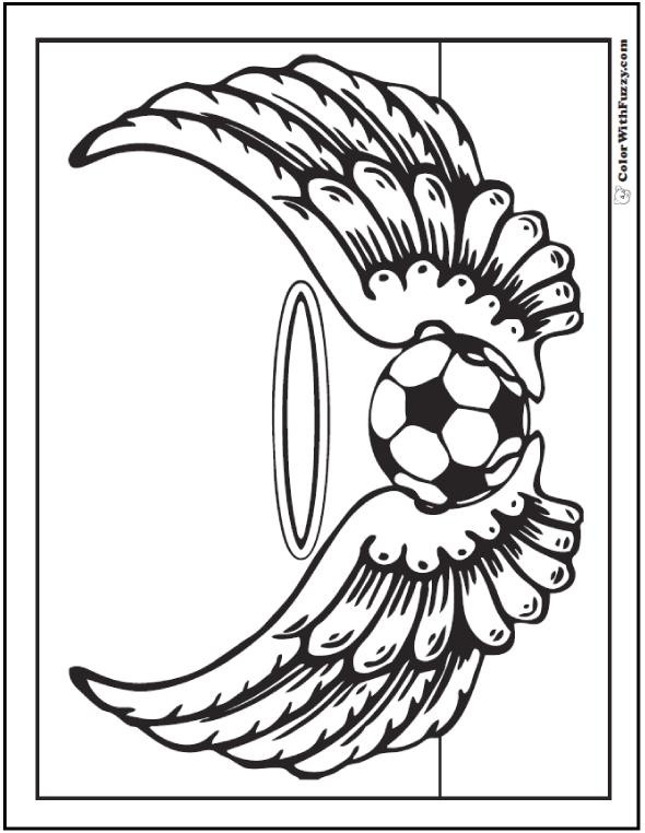 Tournament Winged Soccer Ball Coloring Page