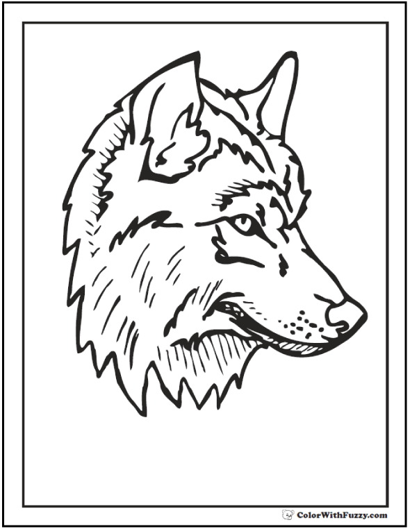 wolf coloring pages print and customize