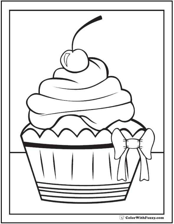 40 Cupcake Coloring Pages Customize PDF Printables