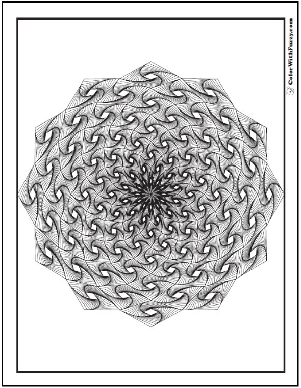 adult geometric pattern coloring pages swirling starburst with diamonds - Geometric Coloring Pages For Adults adult geometric pattern coloring pages swirling starburst with diamonds - Geometric Coloring Pages For Adults